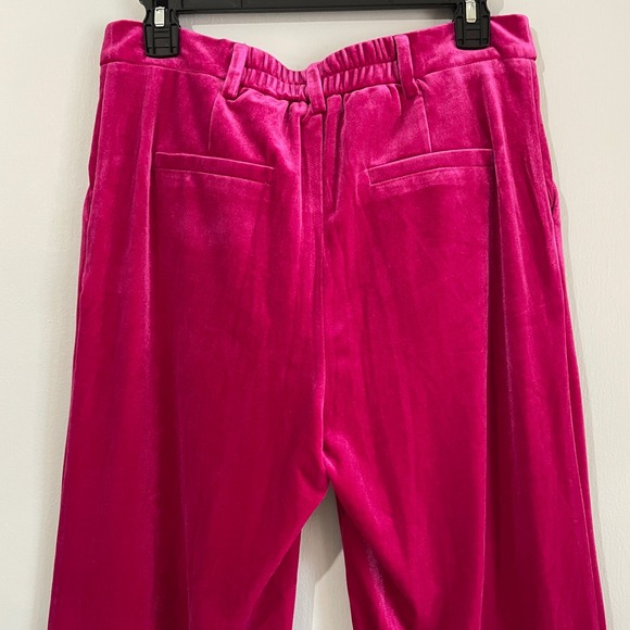EUC Skies Are Blue Women's Medium Fuchsia Pink Velour Pants Trousers Slacks - Picture 3 of 10